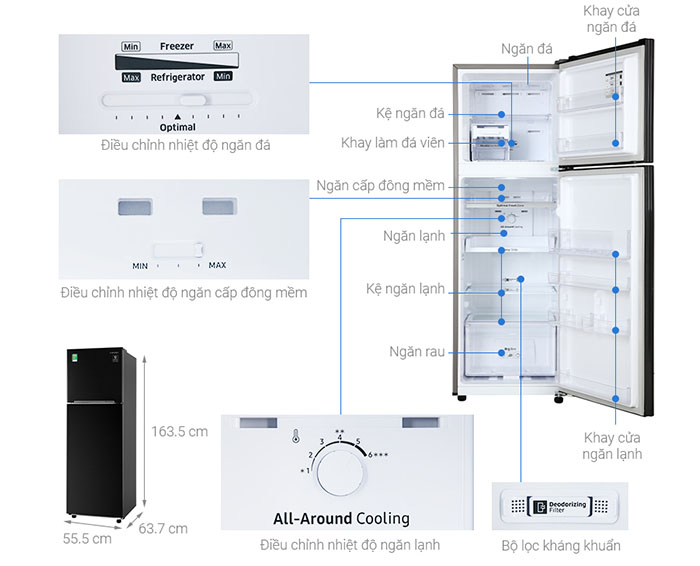 Image Tủ lạnh Samsung Inverter 256 lít RT25M4032BU/SV 2