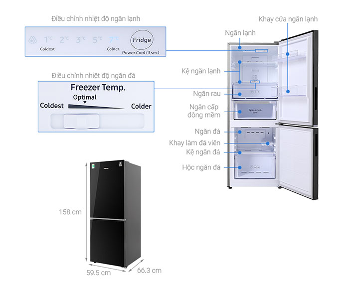 Image Tủ lạnh Samsung Inverter 280 lít RB27N4010BU/SV 1