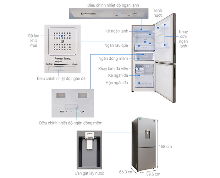 Image Tủ lạnh Samsung Inverter 276 lít RB27N4170S8/SV 1