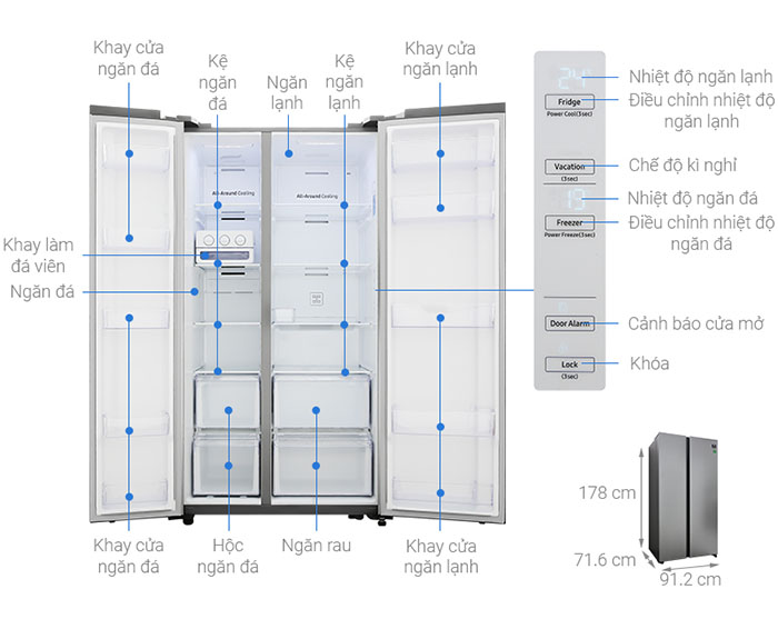 Image Tủ lạnh Samsung Inverter 647 lít RS62R5001M9/SV 4