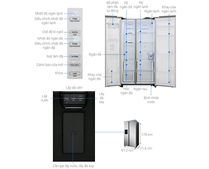 Image Tủ lạnh Samsung Inverter 617 lít RS64R5101SL/SV 1
