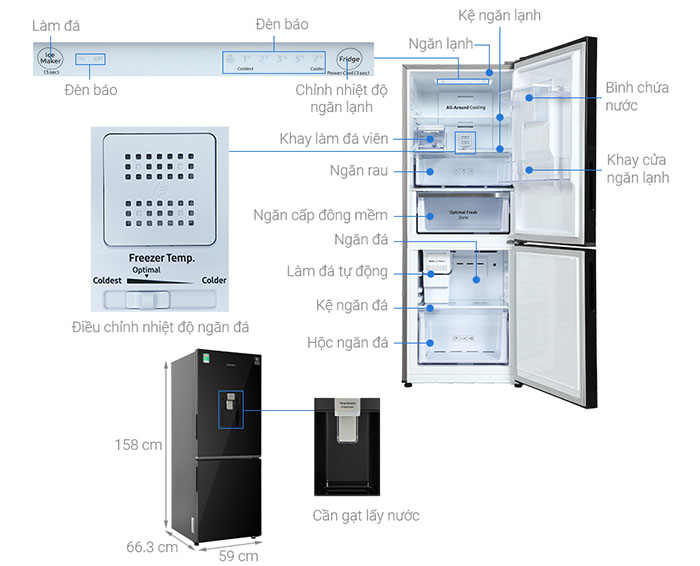 Image Tủ lạnh Samsung Inverter 276 lít RB27N4190BU/SV 1