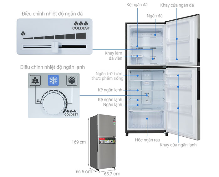 Image Tủ lạnh Sharp Inverter 330 lít SJ-XP352AE-SL 4