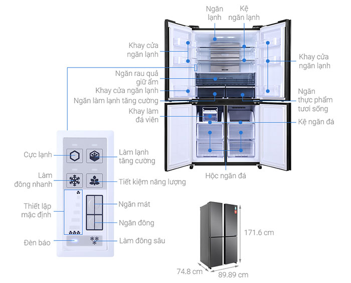 Image Tủ lạnh Sharp Inverter 525 lít SJ-FX600V-SL 1