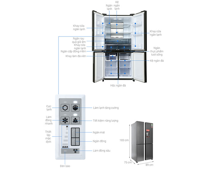 Image Tủ lạnh Sharp Inverter 572 lít SJ-FX640V-SL 2