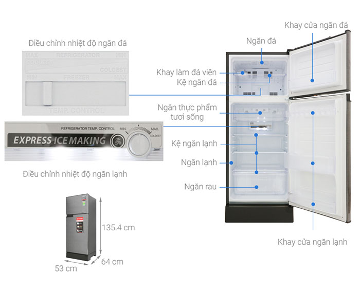 Image Tủ lạnh Sharp Inverter 180 lít SJ-X196E-DSS 3