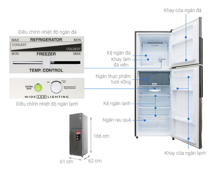 Image Tủ lạnh Sharp Inverter 314 lít SJ-X316E-DS 4