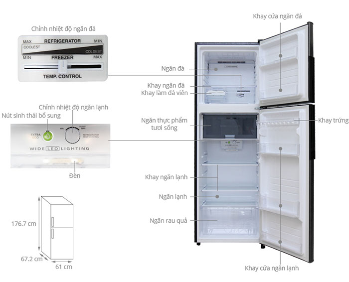 Image Tủ lạnh Sharp Inverter 342 lít SJ-X346E-DS 3