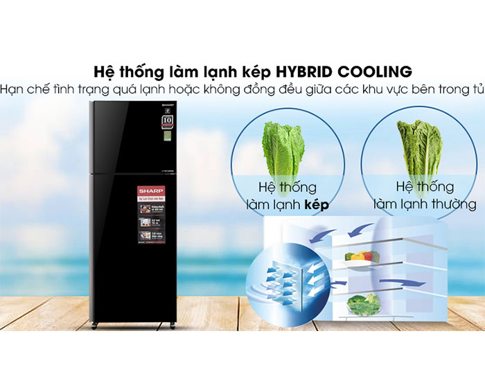 Image Tủ lạnh Sharp Inverter 364 lít SJ-XP405PG-BK 3