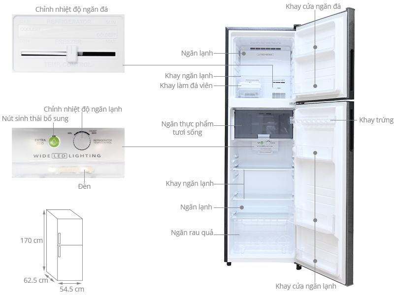 Image Tủ lạnh Sharp Inverter 271 lít SJ-X281E-DS 1